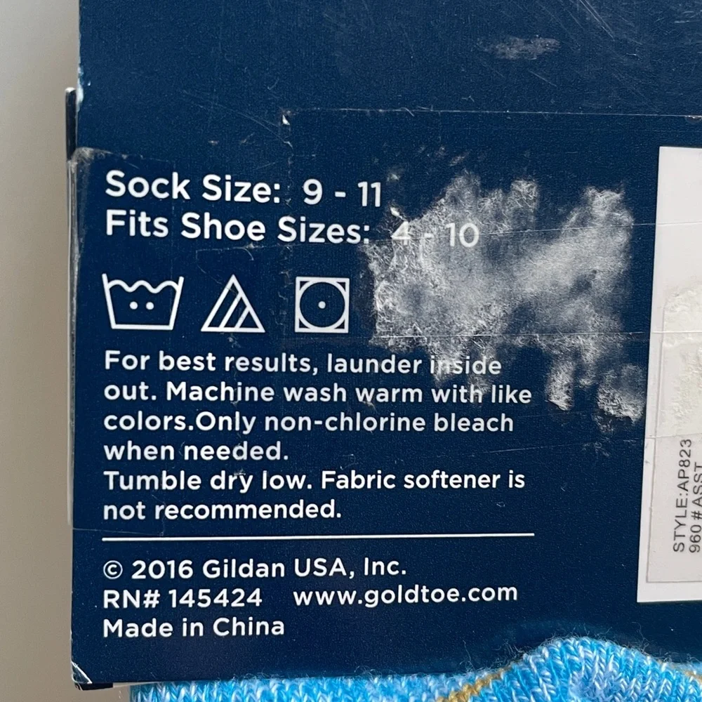 GOLDTOE All Pro Socks No Show 6 Pair Pack AquaFX Athletic Athleisure Pink Blue